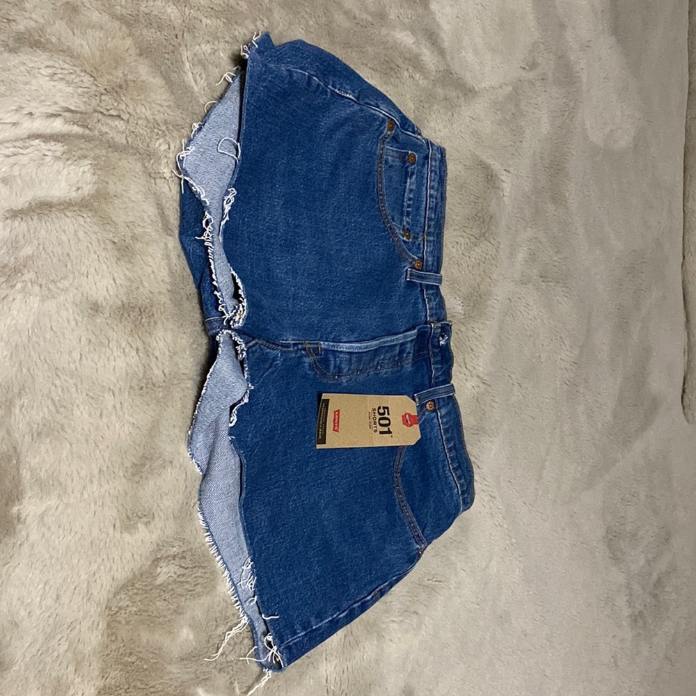 Womens Levi denim cutoff shorts.